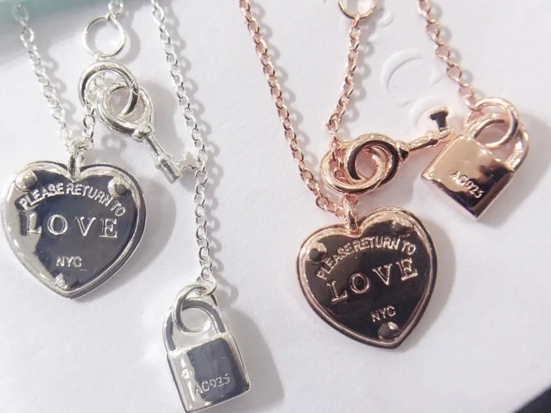

Ожерелье с замком Ms S925 из чистого серебра в форме сердца, милый и романтический стиль, подарок на день рождения, оригинал 1:1