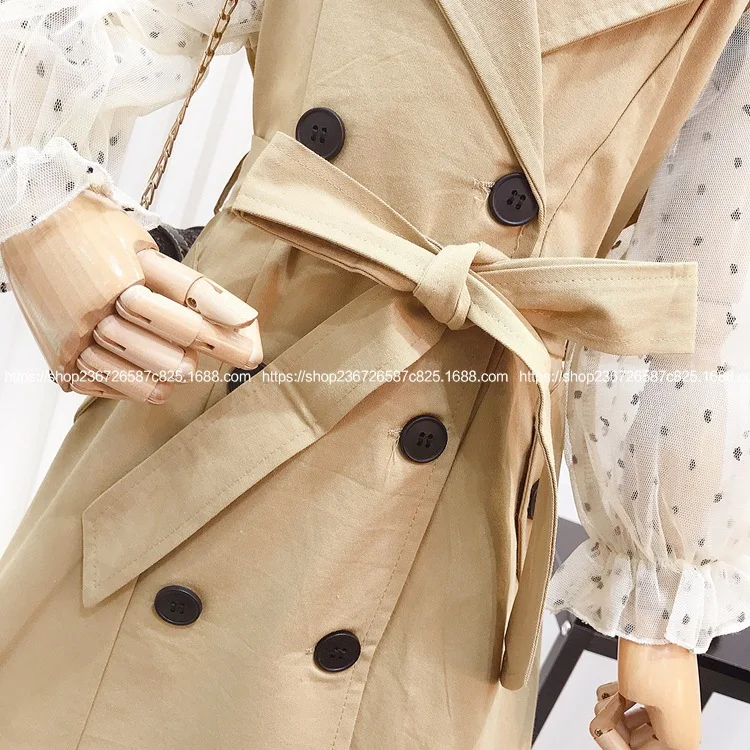 Children's clothing 2020 spring new girl fashion net yarn sleeve stitching in the long windbreaker tide | Детская одежда и