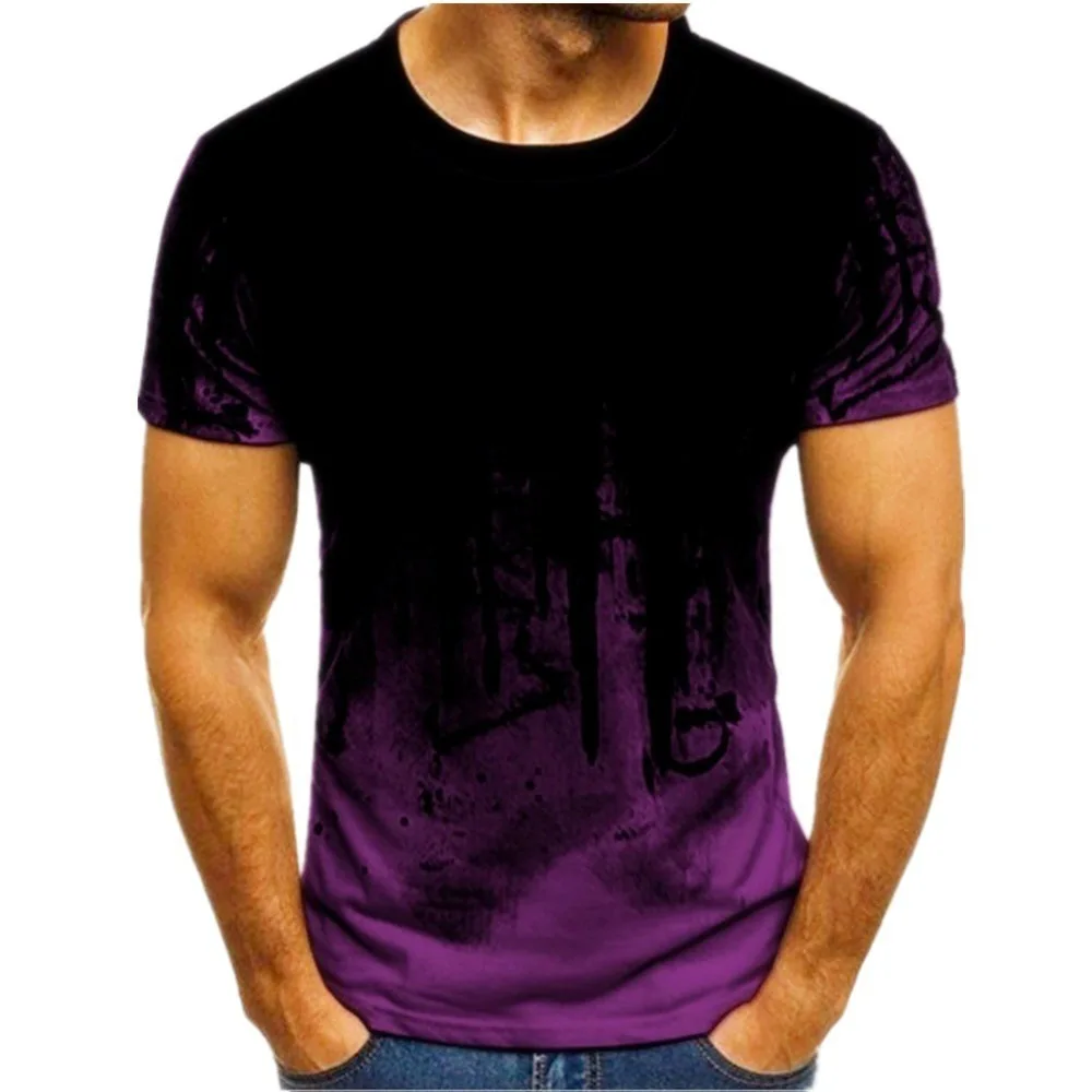 

New ink painting T-shirt, 4 colors, men's 3D printing short sleeve