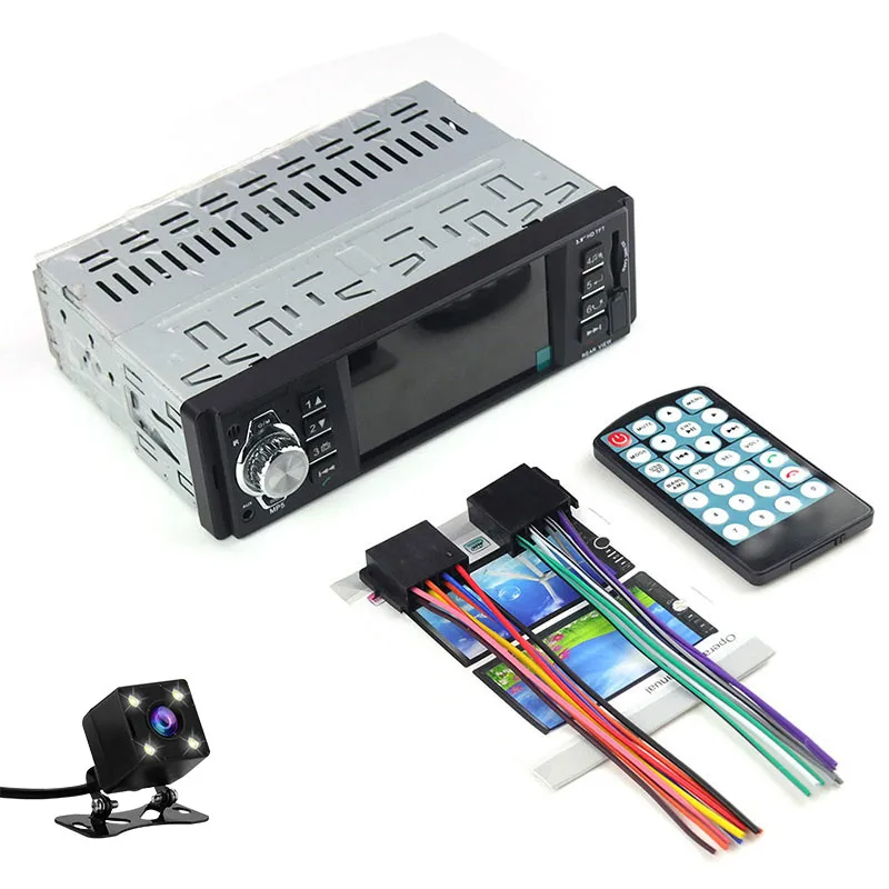 A radio-4led camera Автомагнитола Coche 1 din 4018B аудио Авто Стерео FM Bluetooth 2,0 Камера заднего вида oto teypleri сабвуфер радио - Цвет: A radio-4led camera