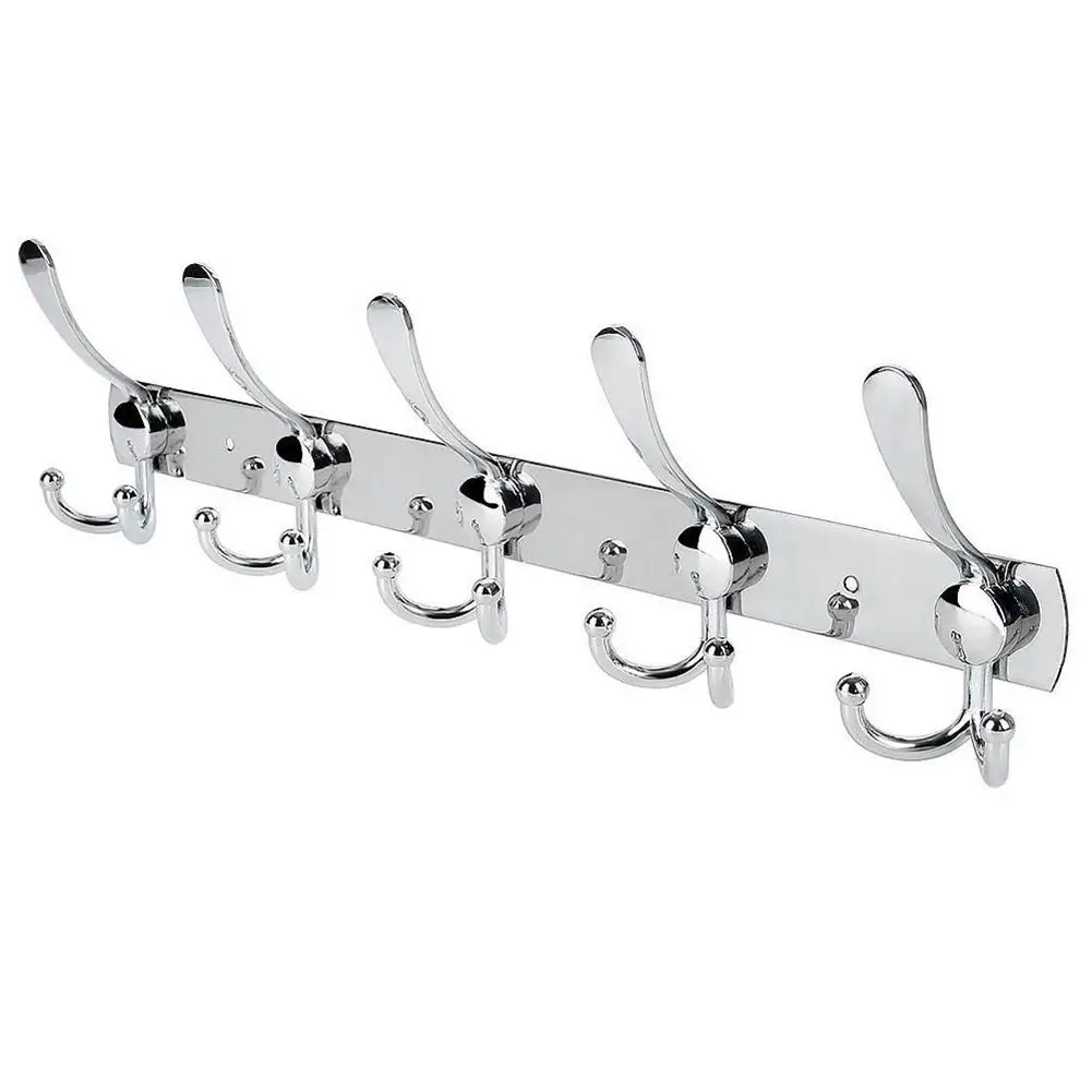 

Stainless Steel 5 Hooks Wall Mount Coat Hook Towel Coat Hat Door Hanger Rack