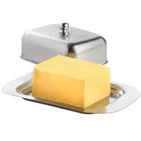 butter dish box container cheese bread storage butter tray with seethrough lid stainless steel butter cheese dish box bread cake