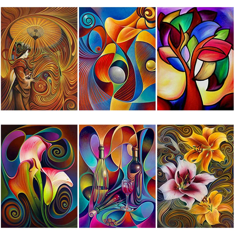 Алмазная 5D картина сделай сам абстрактная вышивка с цветами пейзаж крестом