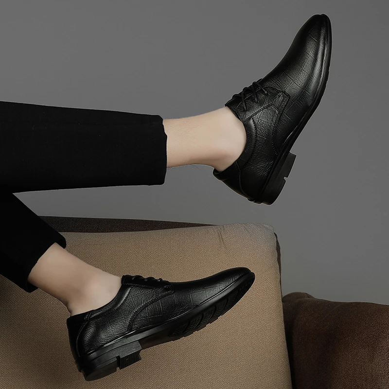 Мужские деловые классические туфли натуральная кожа оксфорды уличная модная