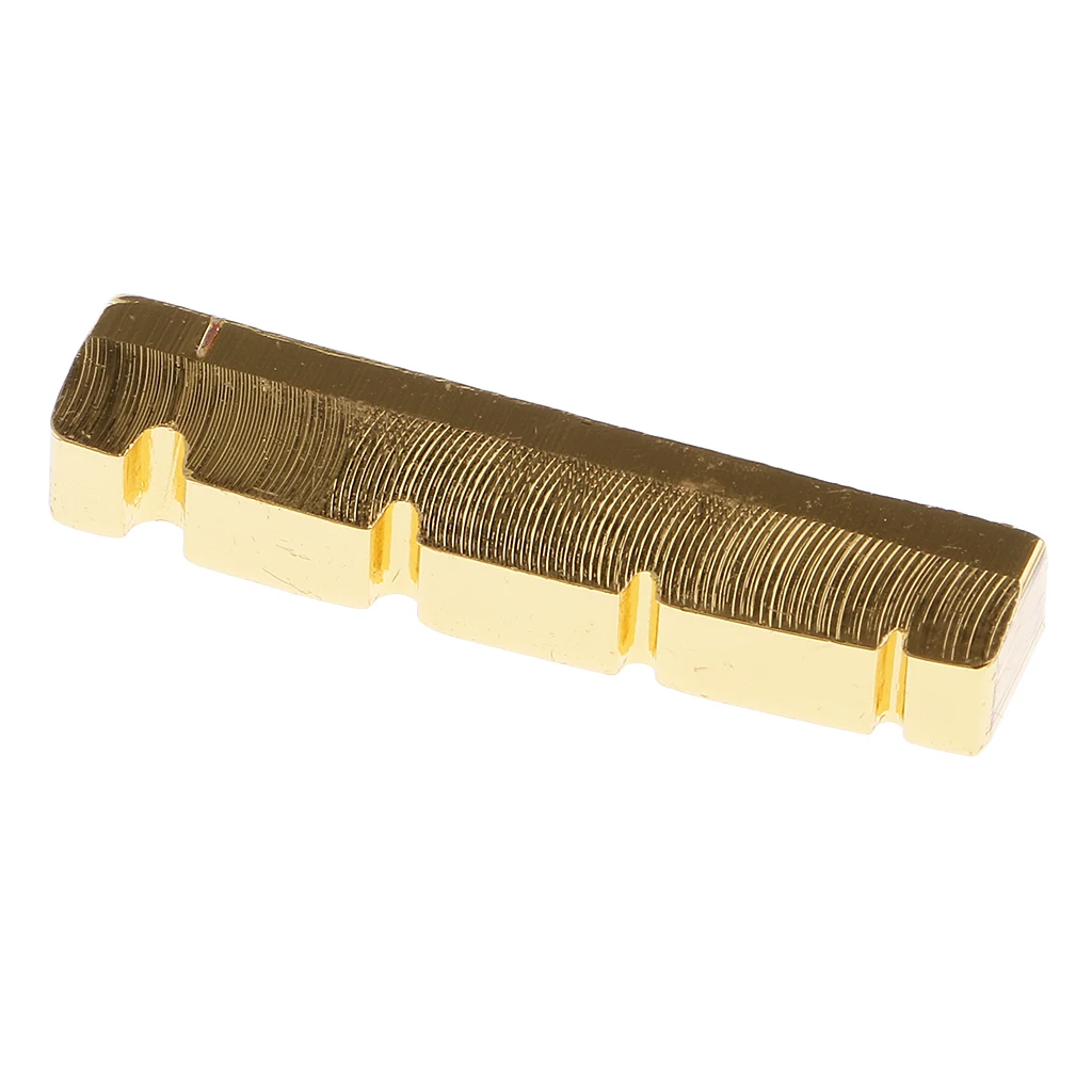 

Brass Guitar Bridge Nut Slotted 42mm/38mm for 4-String Electric Bass Instrument