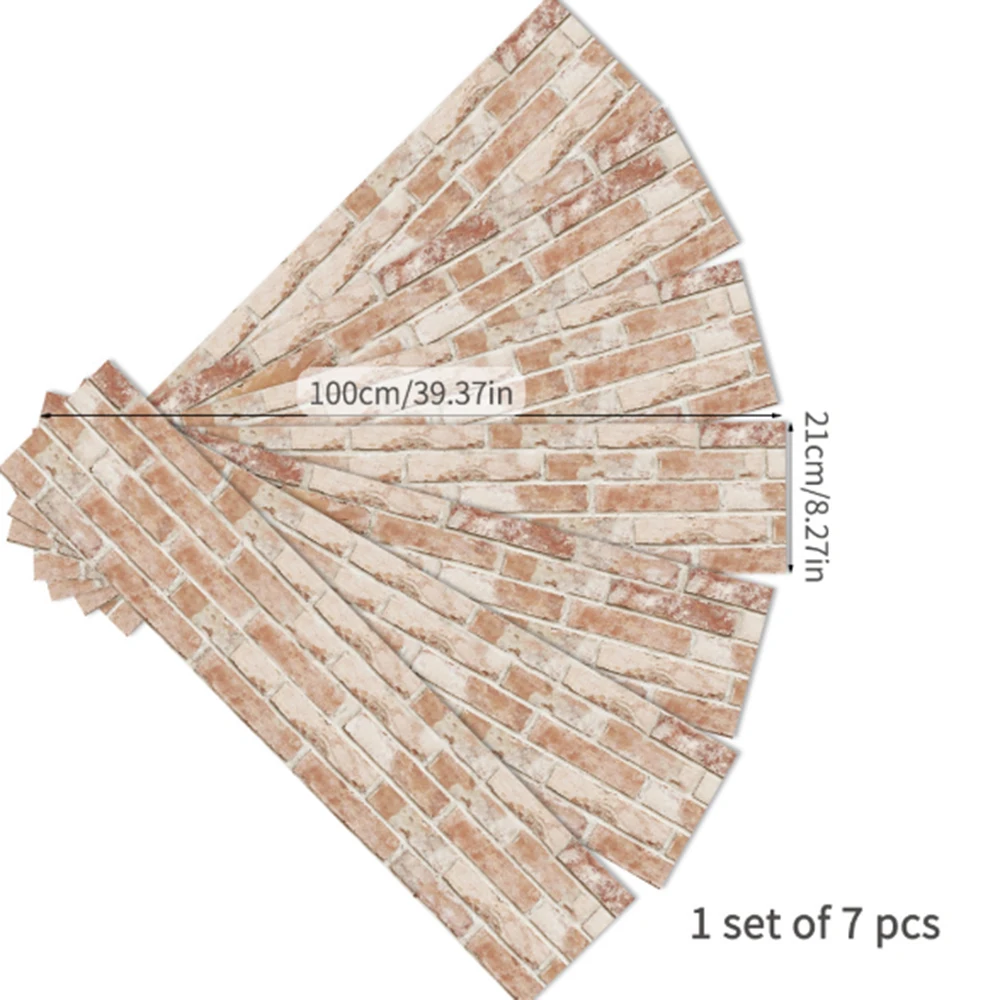 7 шт./компл. DIY темно-красный кирпич узор наклейки на стену s самоклеящаяся