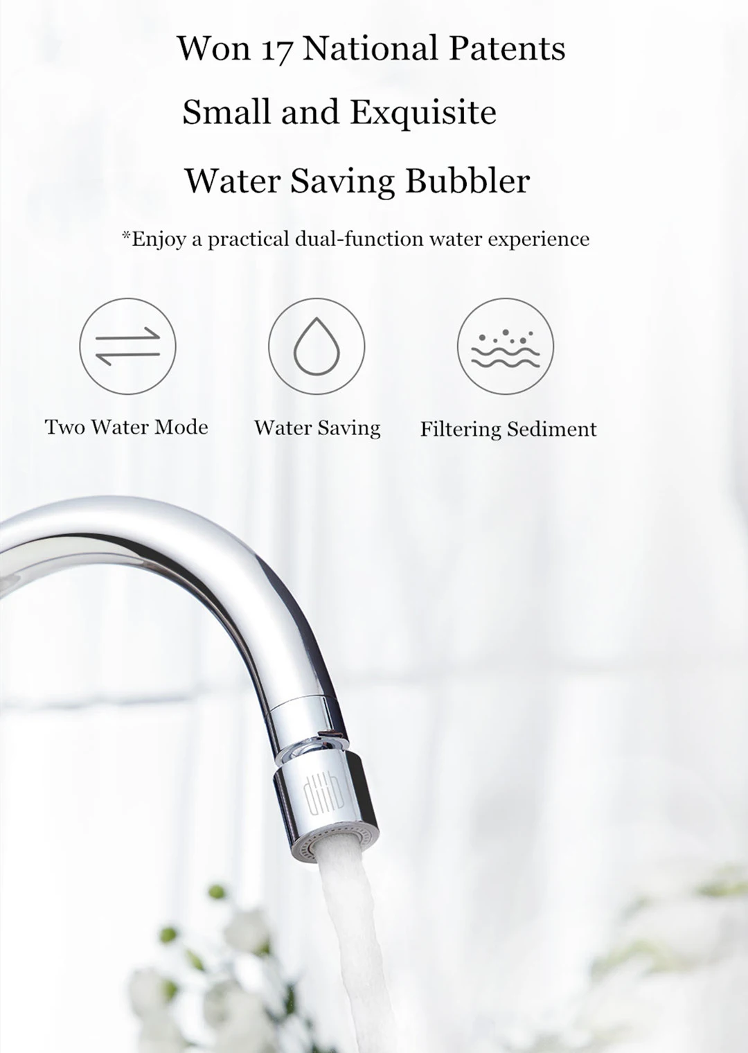 Xiaomi Diiib кухонный аэратор водопроводная насадка Bubbler водосберегающий фильтр 360 градусов двойная функция 2-Flow Splash-proof
