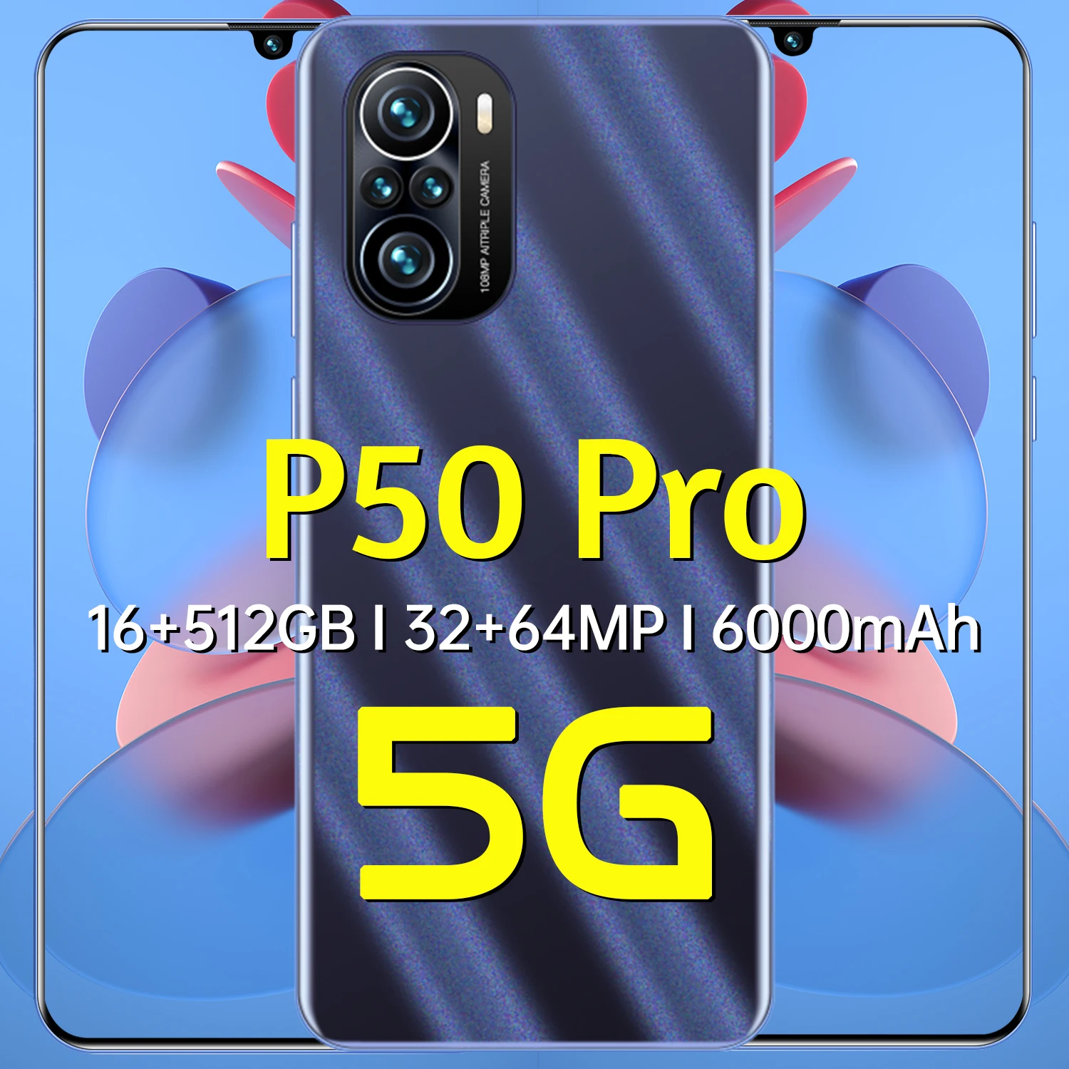 

New Arrival Global Version Galaxy P50 Pro 6.7Inch Smartphone 16+512G Android Mobile 6000Mah Battery 32+64MP Camera 5G Cellphone