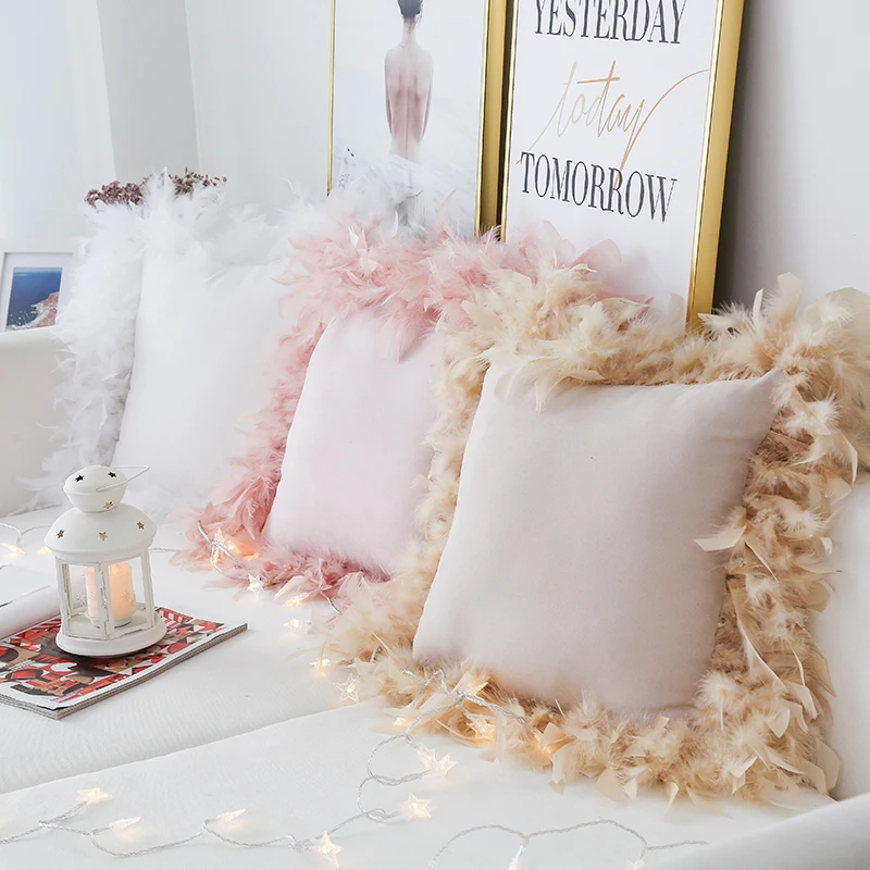 50*50 см фантазии украшения дома подушка перо подушки для дивана офис плюшевые