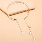 В классическом стиле; Основная цепи ожерелье ювелирные изделия для женская маленькая свежая кисточкой колье с узором в виде листика простые женские ожерелье