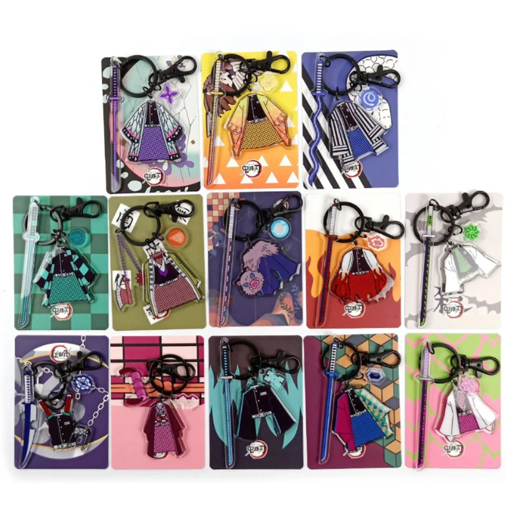 

Anime Demon Slayer Cosplay New Weapon Deluxe Keychain Nezuko Zenitsu Tanjirou Kyoujurou Bag Key Pendant Collection Props
