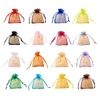 100pcslot organza bag jewelry tulle drawstring bag jewelry packaging display jewelry pouches storage bags wedding party gift