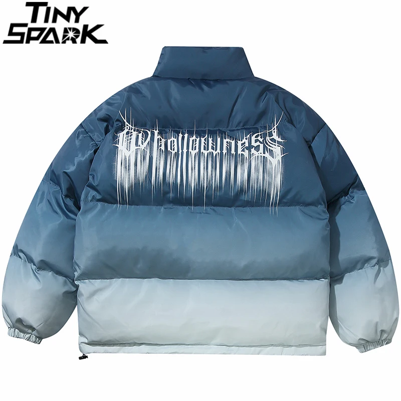 Фото Мужская куртка оверсайз в стиле хип-хоп уличная с градиентным рисунком хлопковая