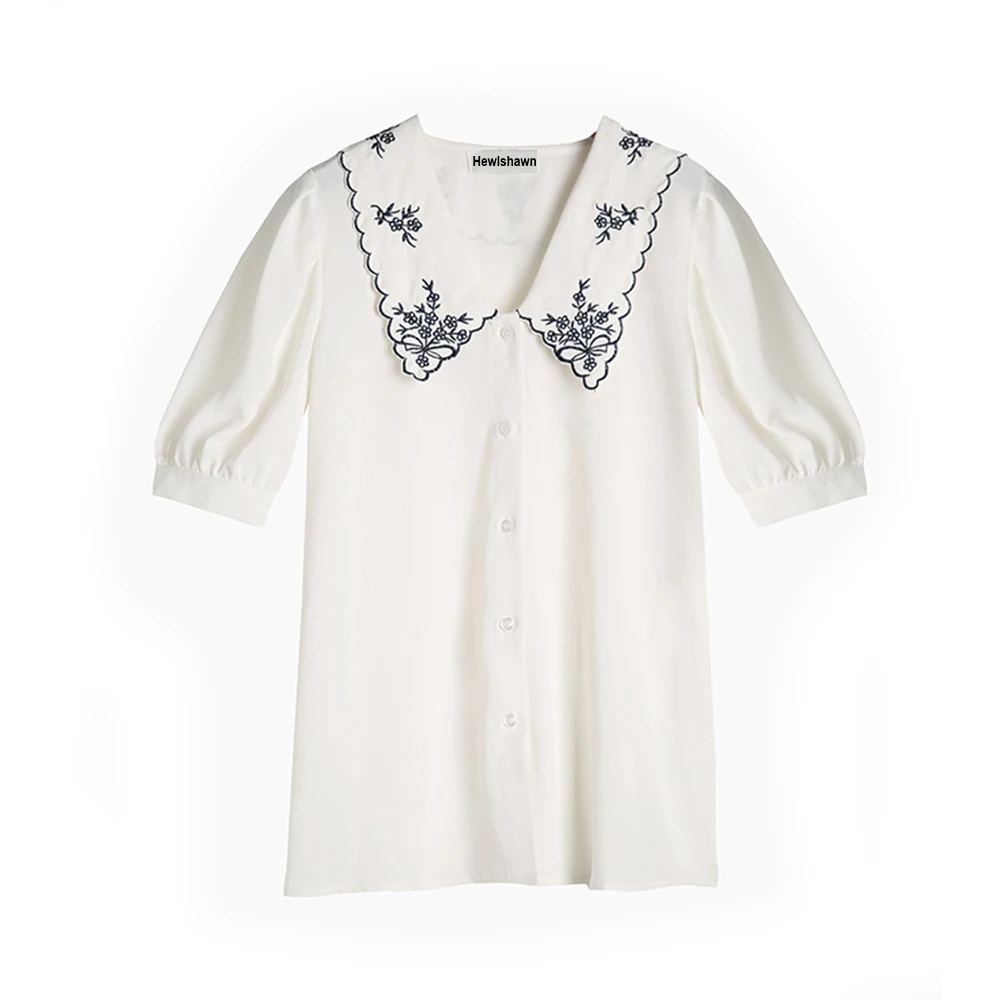 

Элегантная женская рубашка с вышивкой Hewlshawn