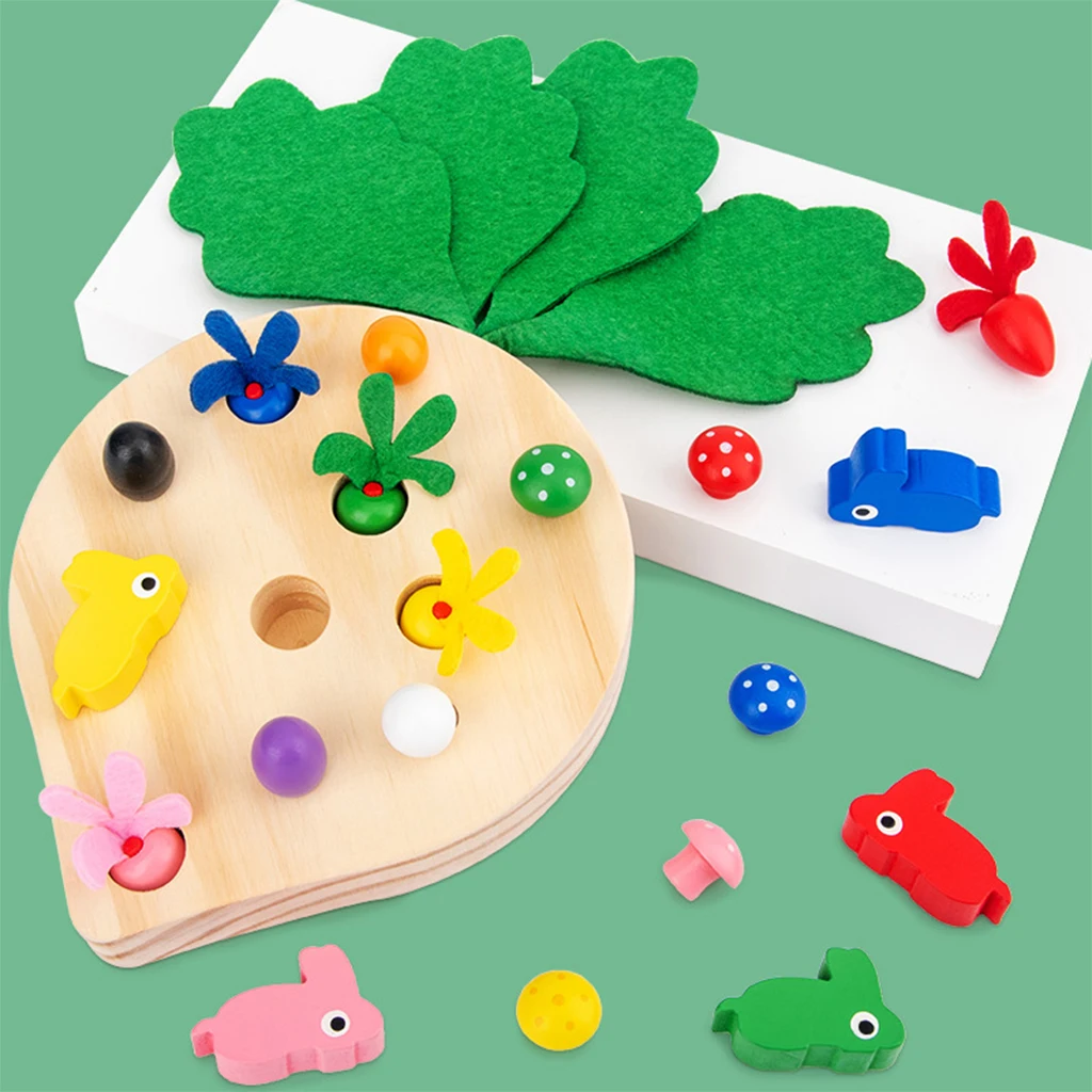 

Wooden Pulling Carrot Montessori Toys Early Development Toy Gifts