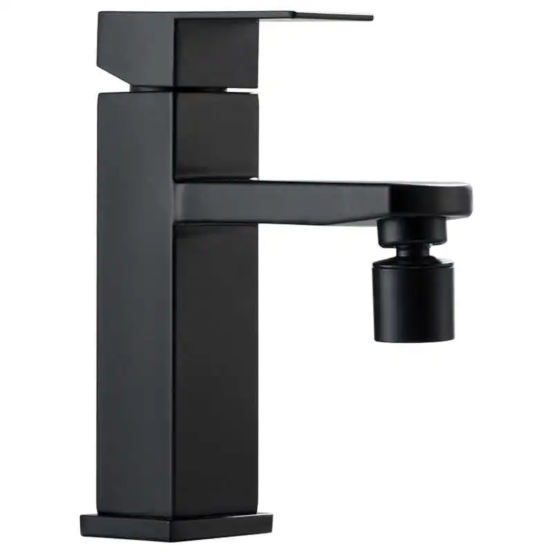 

Tuqiu Bathroom Basin Faucet Black Baking 304 Stainless Steel Sink Mixer Tap Hot & Cold Sink Faucet Bathroom Lavotory Faucet