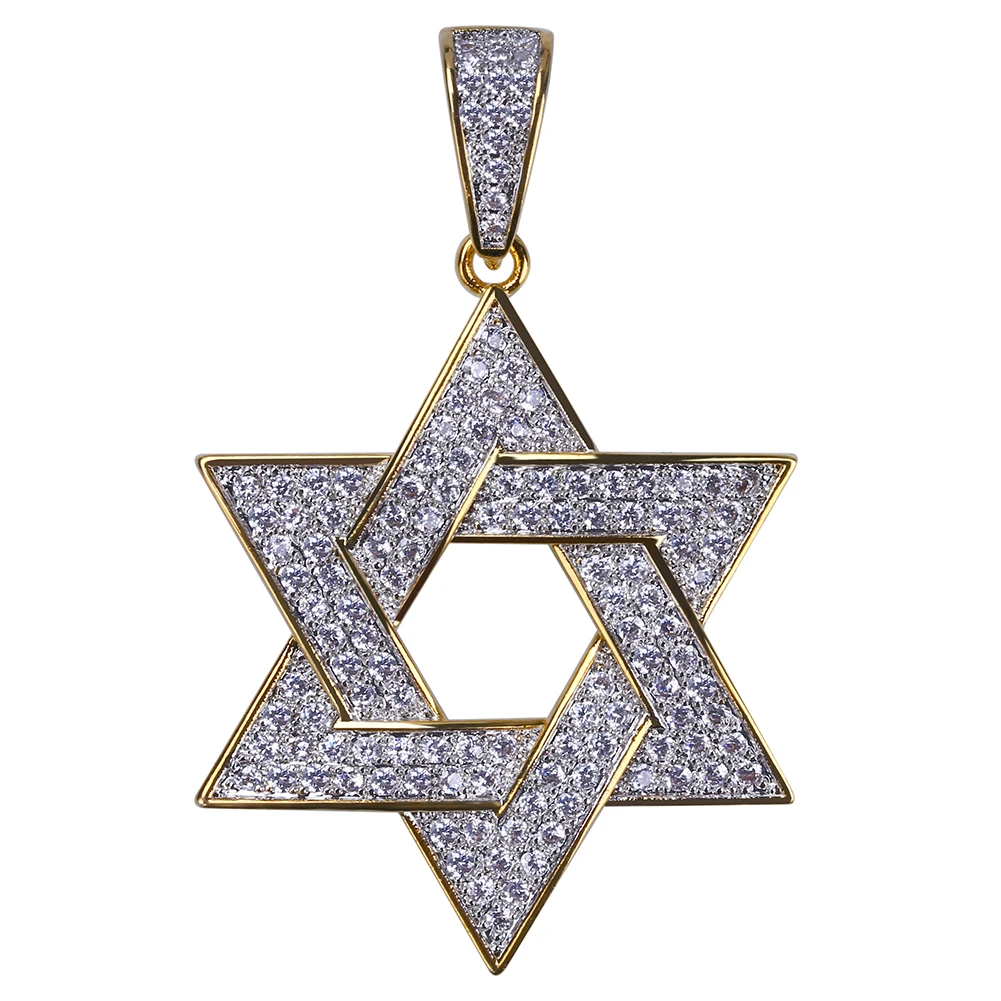 GUCY Star Pendant Necklace Gold Color Micro Pave Iced Out CZ Necklaces For Men Gift | Украшения и аксессуары