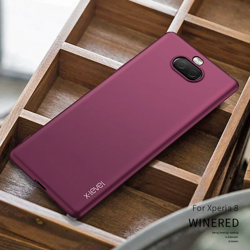 X-Level Мягкий силиконовый чехол для sony Xperia 1 5 X Level Ультратонкий матовый ТПУ защитный чехол для Xperia 8 - Цвет: Wine red