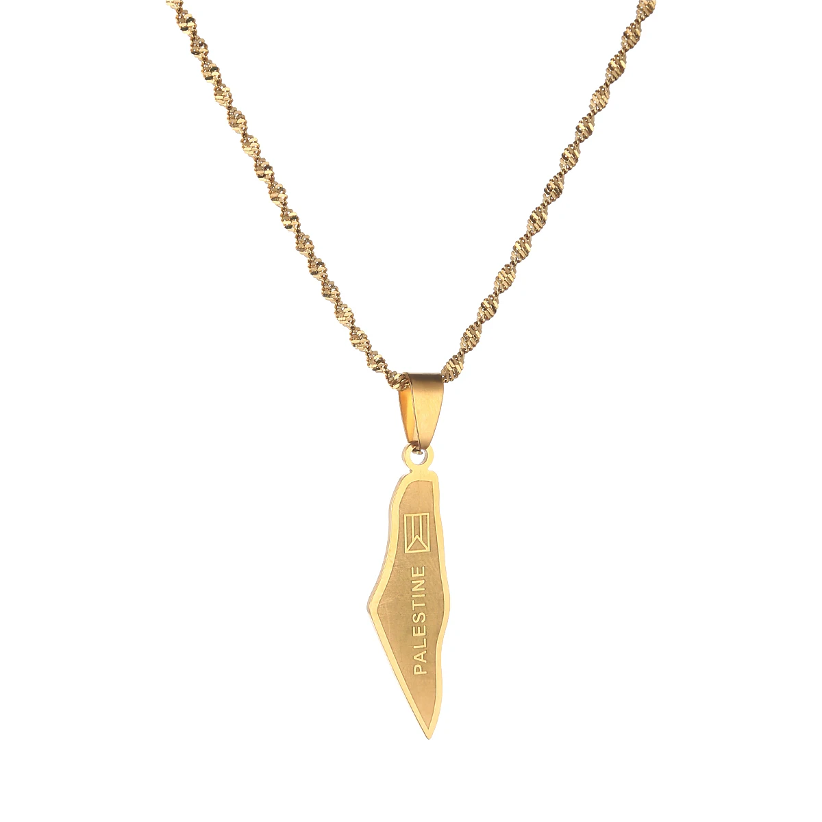 Нержавеющая сталь карта Израиля кулон Цепочки и ожерелья еврейских Мода