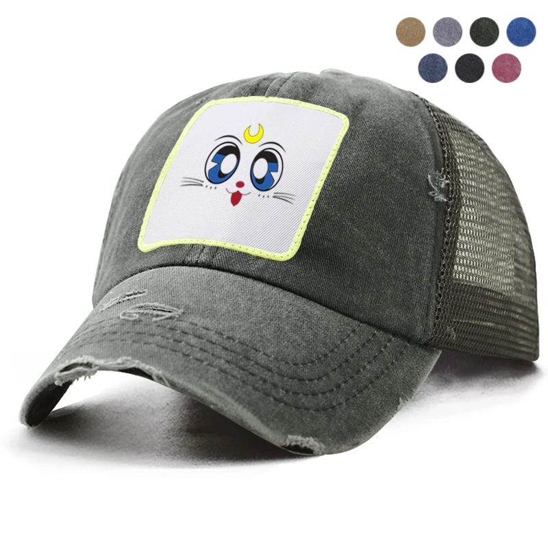 Японская аниме кошка Сейлор Мун печать кепка хип хоп мужская бейсбольная для