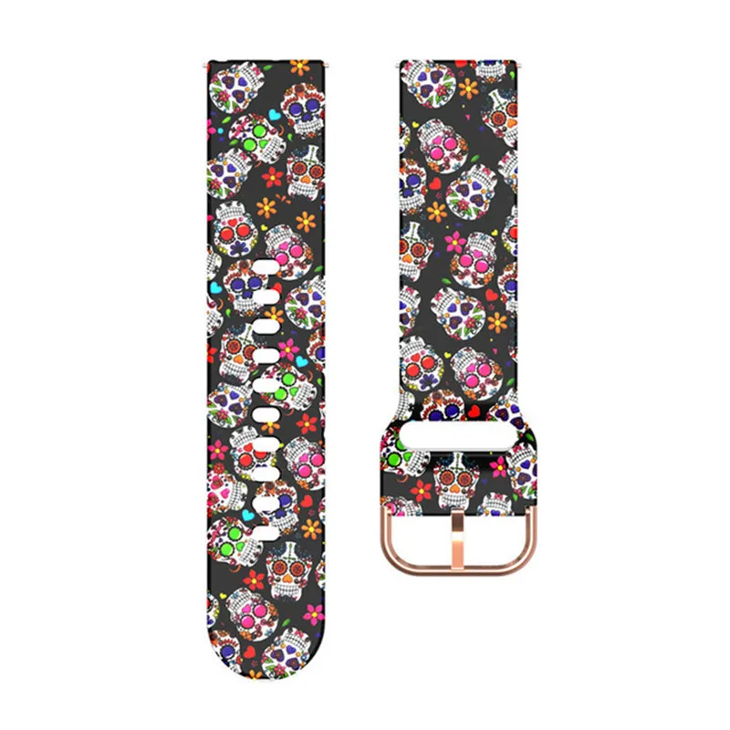 20mm 22mm 18mm Silicone Strap For Samsung Galaxy Watch Gear S3 Active 2 Graffiti style strap For HuaMi Amazfit Huawei watch band