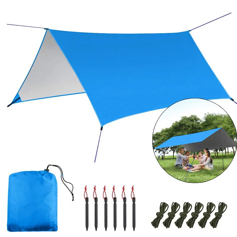 

Чехол от дождя для кемпинга, 3 х3 м, водонепроницаемый навес, брезентовый гамак, брезентовый гамак, легкий портативный тент для пикника, актив...