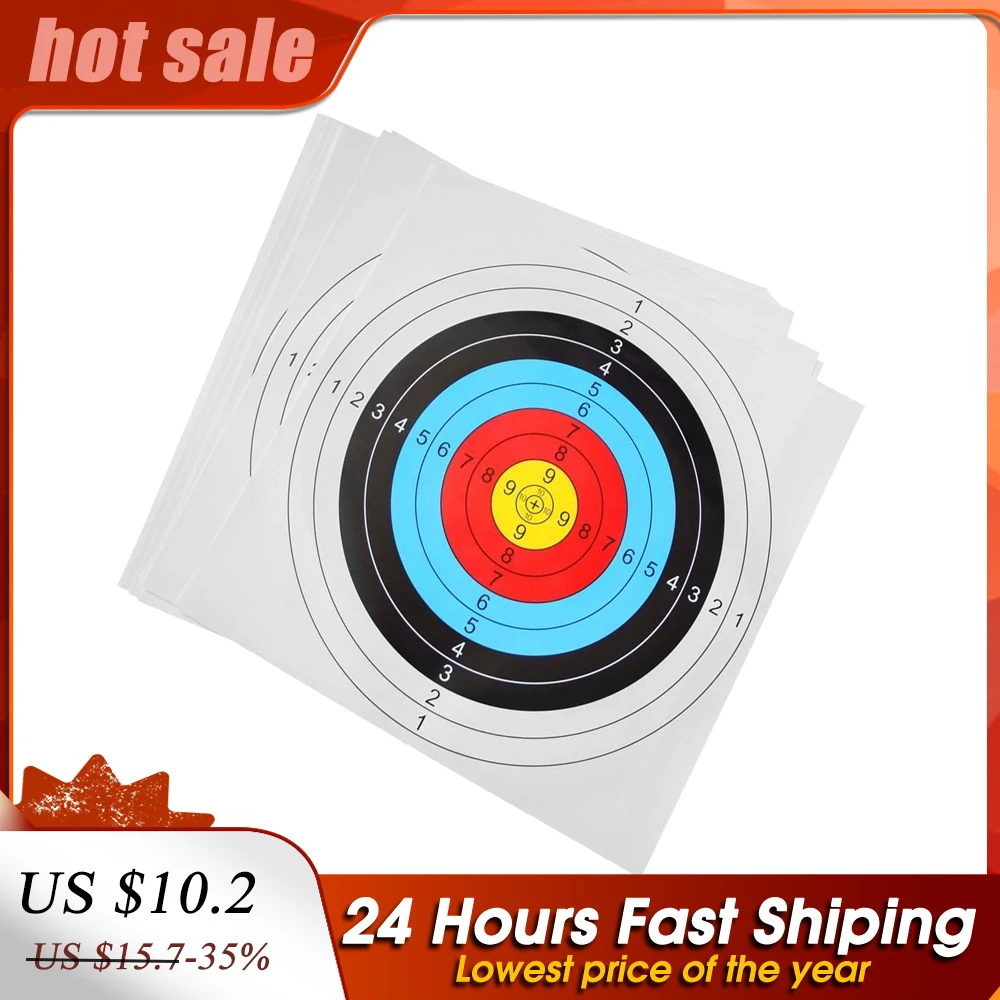 

30PCS Standard Archery Target Equipment Colorful Print Shooting Target By Bow Arrow Practice Archery Target Paper Archery Target