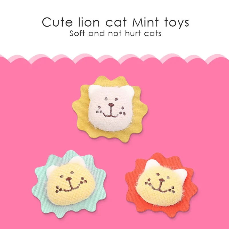 

3 Pcs Catnip Stuffed Cat Toy Lion Head Pet Cat Chew Toy Soft and Bite-Resistant Pet Cat Ringing Paper Toy