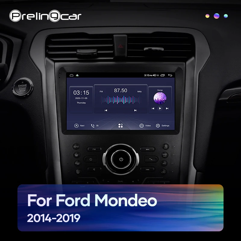 prelingcar Android 9.0 System Car IPS Touch Screen Stereo For Ford Mondeo player with buttons navigation system | Автомобили и