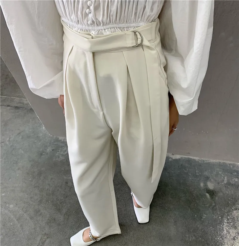 

Office Suit Pants Drape Classic High Waist Wide Leg Women Spring New Korean Loose Pants Plus Size Chic Trouser Female