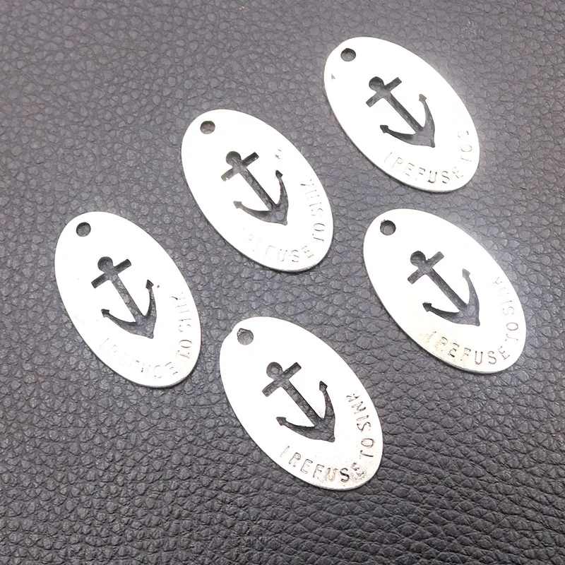 8pcs/lot Silver Plated Anchor Charm Metal Pendants DIY Necklaces Bracelets Jewelry Handicraft Accessories 34*20mm | Украшения и