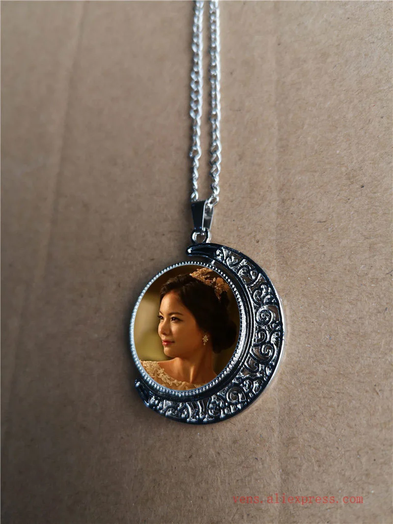 sublimation blank necklaces pendants fashion necklace pendant jewelry can Rotatable 20pcs/lot |