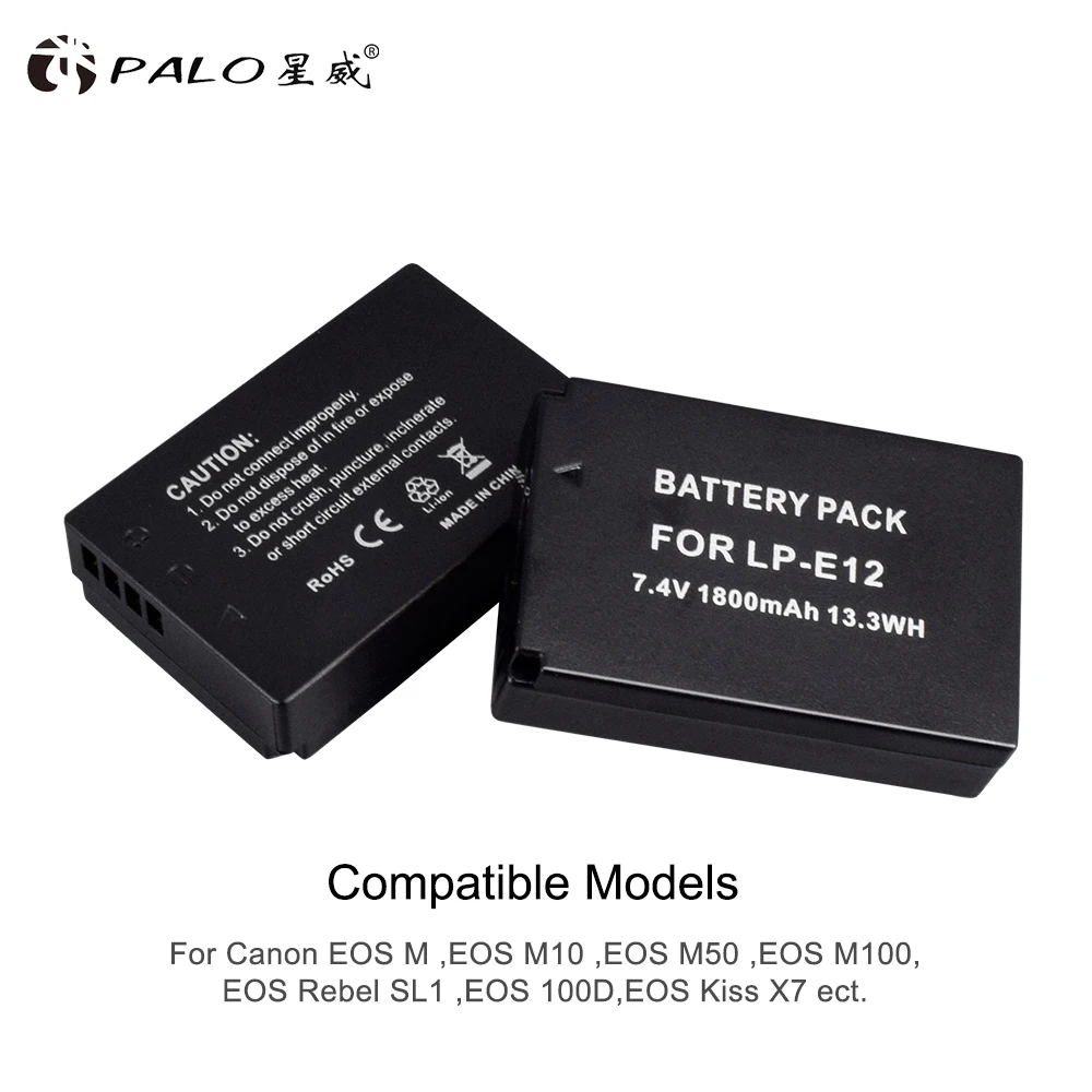 PALO 2 шт. LPE12 аккумуляторная батарея для камеры + USB умное Цифровое зарядное