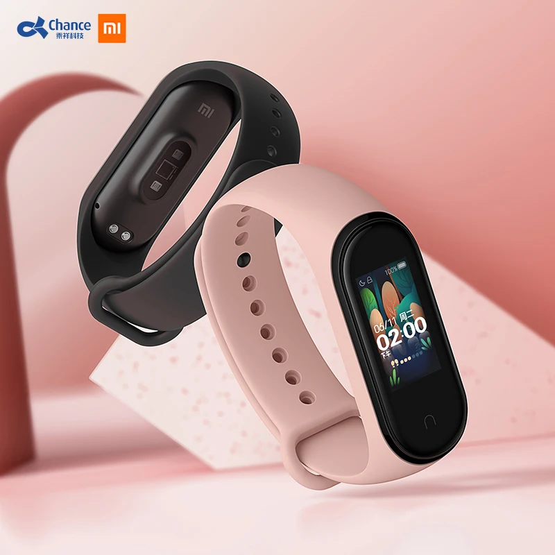 Оригинальная новая версия Xiaomi Mi Band 4 смарт вида цветов экран Браслет Пульс фитнес