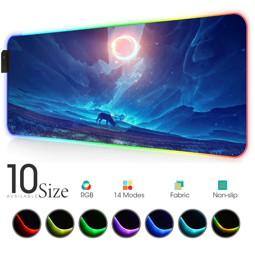 

Синий звёздное небо RGB Мышь Накладка аксессуары для геймеров большой светодиодный Мышь Pad XL игровые резиновые ноутбук стол коврик с мышь с п...