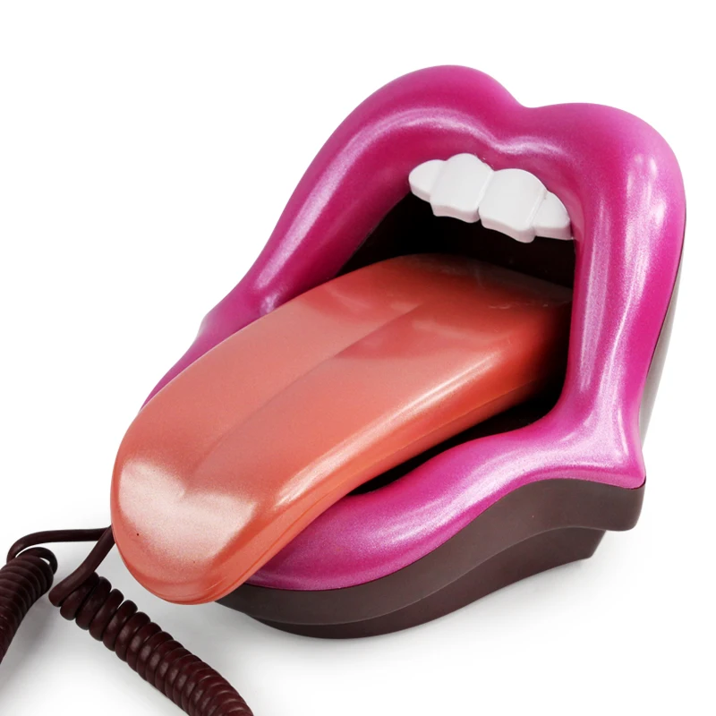 Красный рот телефон проводной Новинка Сексуальные губы подарок мультфильм в