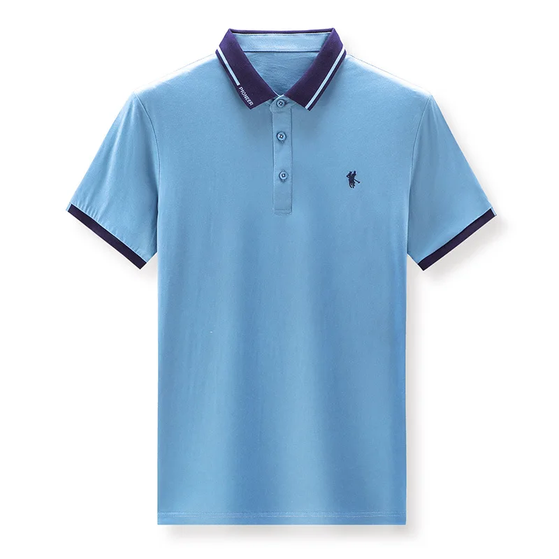 

Casual menswear summer 2021 New Mens Short Sleeve T-Shirt fashion solid color Lapel Pullover business polo shirt