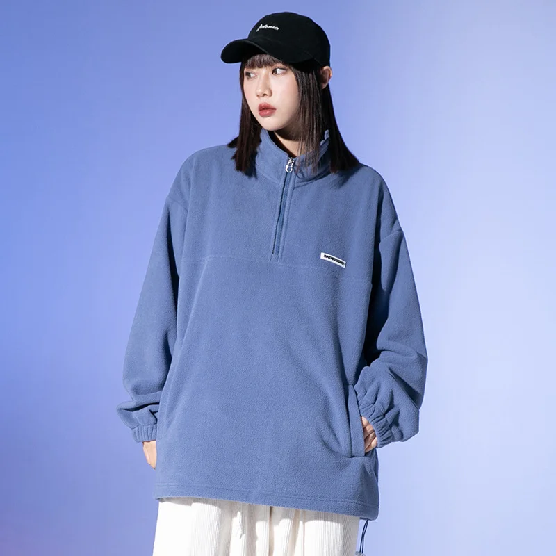 Флисовая Мужская куртка простая однотонная свободная Стандартная с