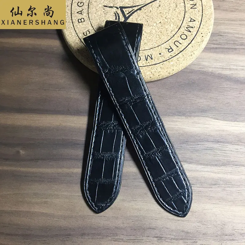 

Handmade Alligator Watch Band Custom SANTOS DE Strap Luxury Crocodile Skin Watchbands 20MM 23MM Waterproof Genuine Leather Belt