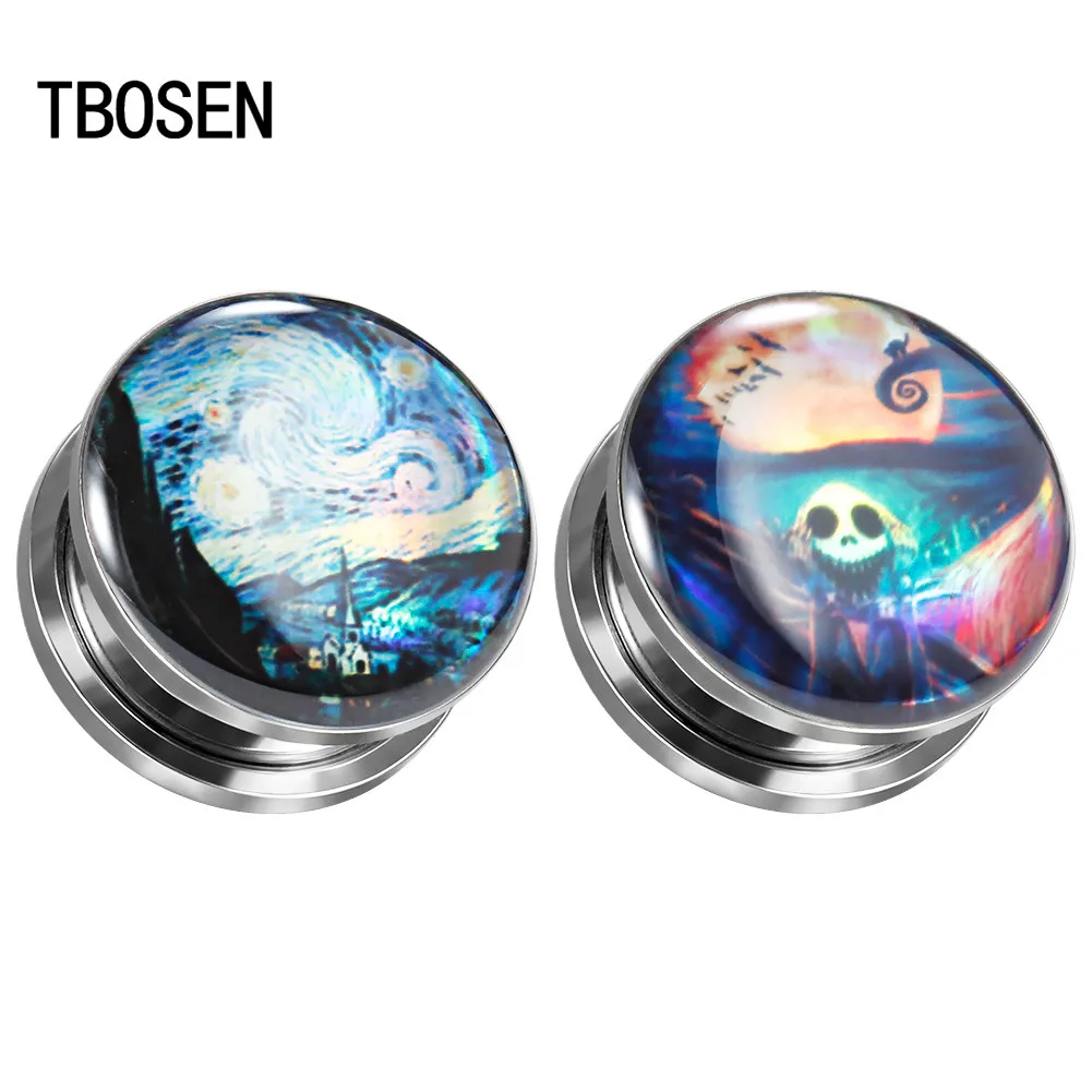 Туннели Для Пирсинга Ушей с комиксным логотипом Ван Гога Звездное небо|Украшения