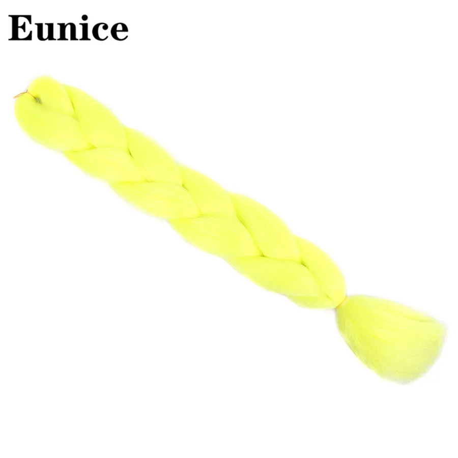 Light yellow 24 дюйма, 100 г, светящиеся большие синтетические косы, блестящие волосы в темноте, мягкие плетеные волосы для наращивания, рождественский подарок, волосы Юнис - Цвет: Light yellow