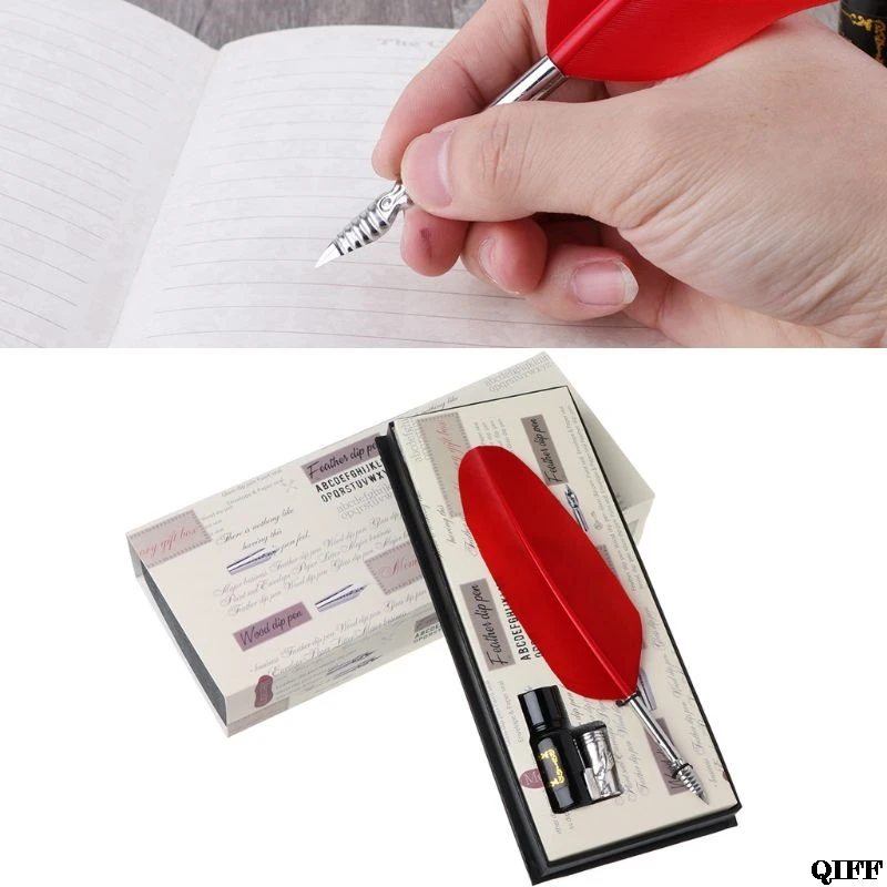 Прямая поставка и английская каллиграфия перо Dip Ручка набор чернил канцелярские Подарочная коробка Свадебная подарочная авторучка 24 июля