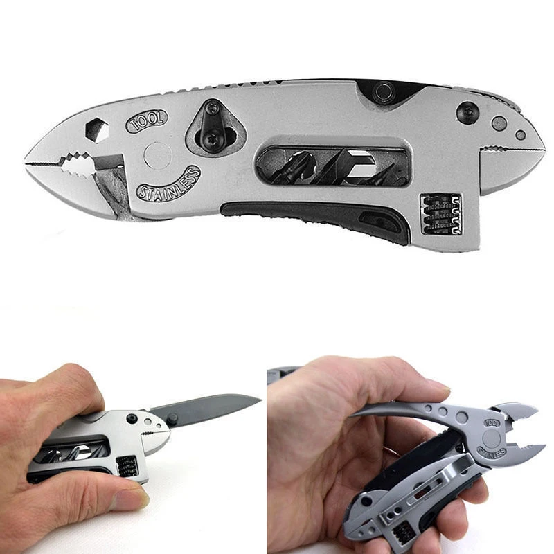 

Outdoor Survival Stainless Steel Multi Tool Pliers 4 In1 Portable Pocket Wrench