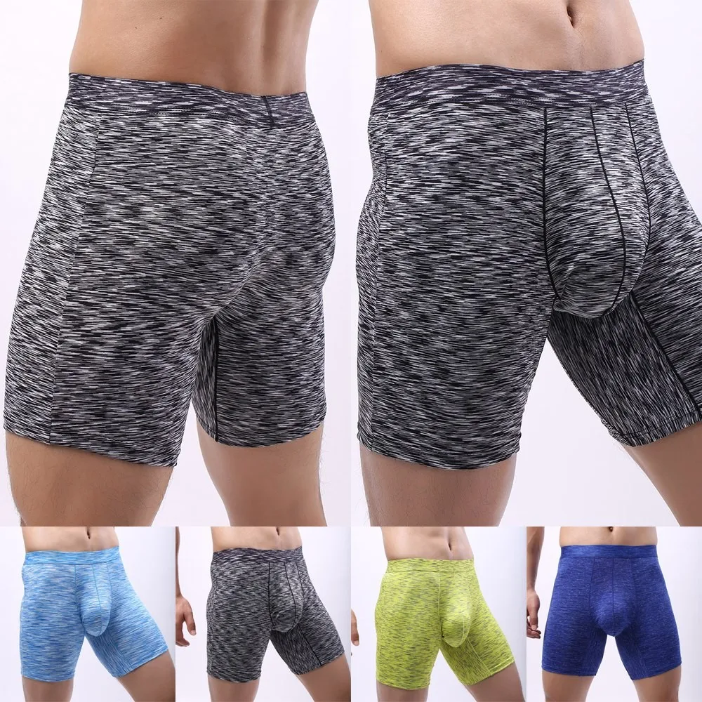 

Men Boxer Shorts Long Leggings Fitness Sports Bottom Pants Comfortable Men's Underwear Sexy Breathable Boxershort Man Underpants