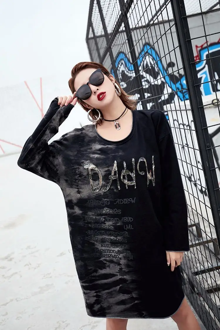Max LuLu Роскошные брендовые камуфляжные футболки Harajuku для девочек, женская черная длинная футболка с блестками, Женская 3d футболка большого размера
