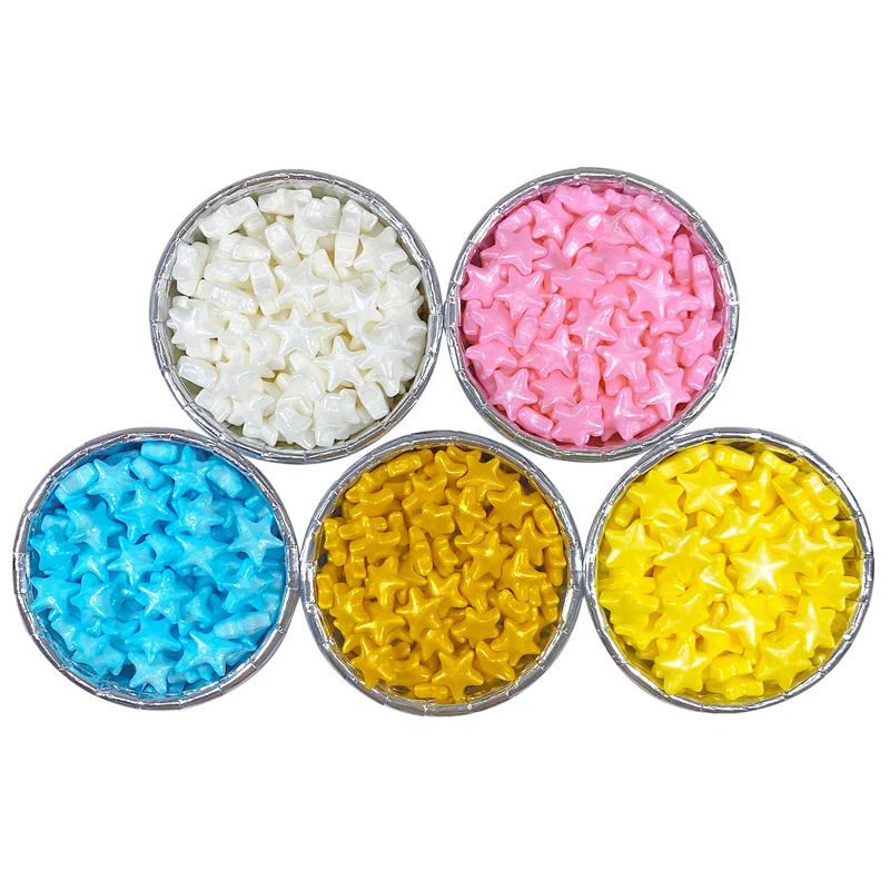 Съедобные пятиконечные звезды конфеты торт искусственные бусины красочные