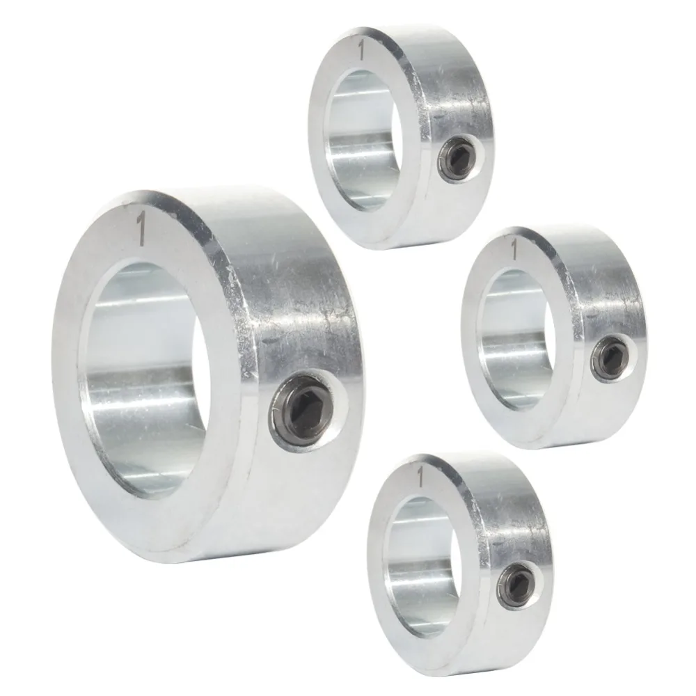 

4PCS Zinc Plated Shaft Collars Solid Steel Set Screws Style Bore Size 1/4 5/16 3/8 1/2 5/8 3/4 7/8 1 Galvanized Shaft Collars
