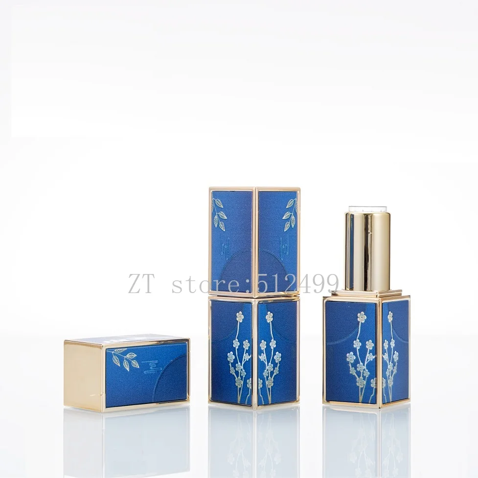 

10/30/50pcs Square China Style Empty Cosmetics Lipstick Tube 12.1mm Lip Balm Container Lipstick Shell Packaging Refillable
