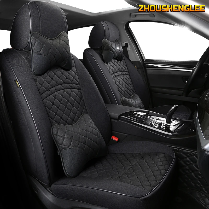 

ZHOUSHENGLEE Custom FLAX car seat covers For KIA Niro KX1 Cadenza SHUMA CARENS Carnival VQ Borrego Opirus Sorento car seats
