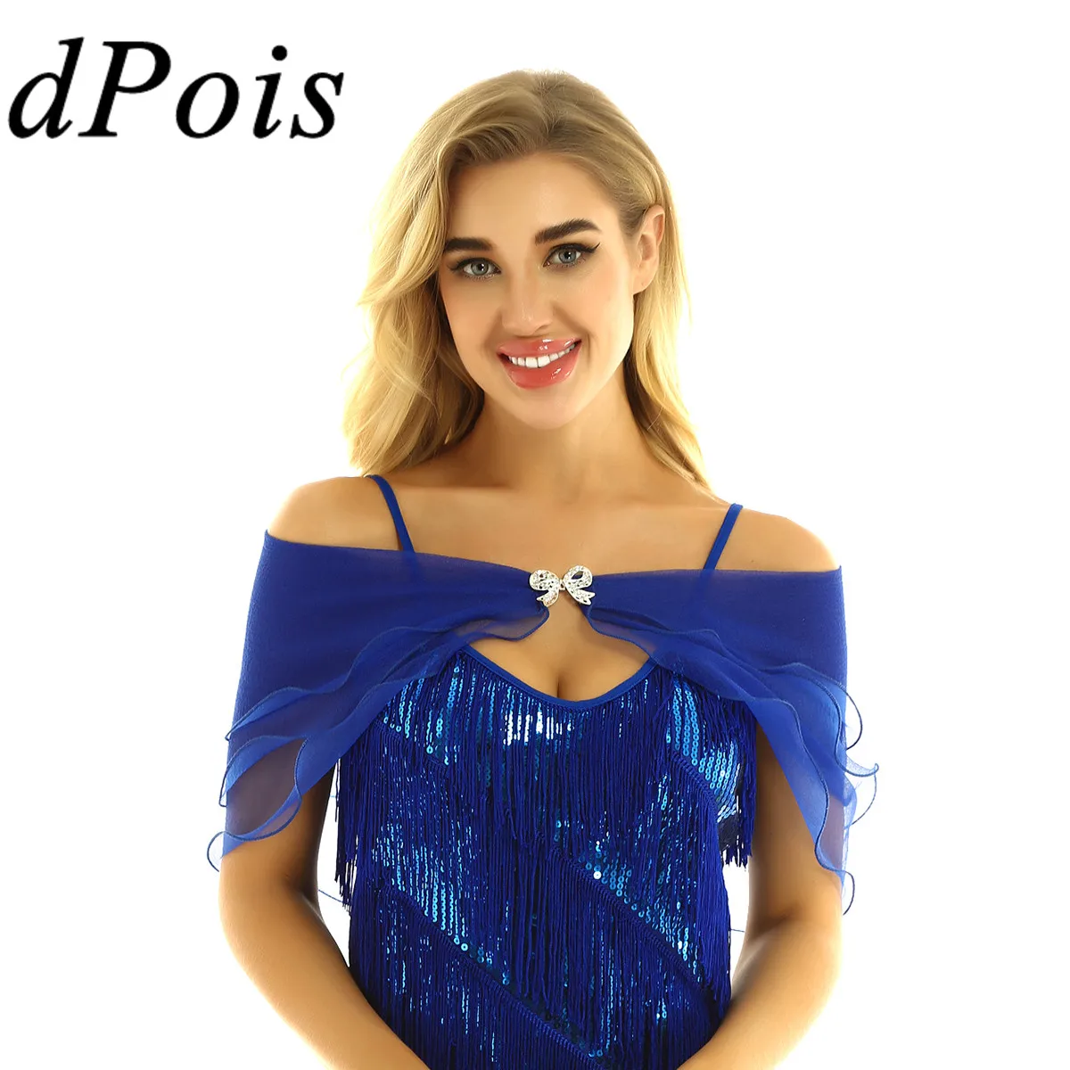 Элегантная женская ткань из органзы для накидки болеро с открытыми плечами